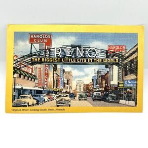 Vintage Reno, Nevada Postcard - Illustrated, Biggest Little City in the World!
